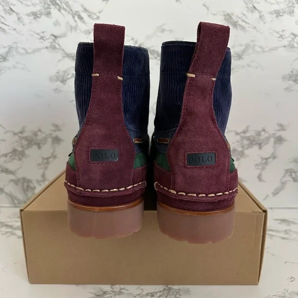 Polo Ralph Lauren Ranger Mid Country Corduroy Suede Leather Boots Men’s Size 9.5